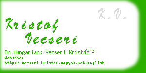 kristof vecseri business card